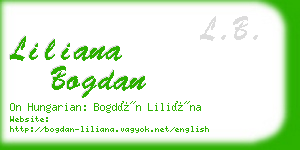 liliana bogdan business card